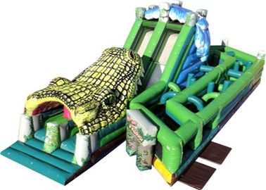 Carrera de obstáculos inflable gigante, carrera de obstáculos al aire libre del patio para los estudiantes