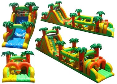Alquiler de la carrera de obstáculos inflable durable para el partido temático de la selva