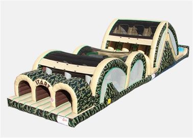 Carrera de obstáculos militar inflable del patio del alquiler con tres carriles