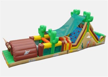 Juegos exteriores modificados para requisitos particulares de la carrera de obstáculos inflables con el ventilador