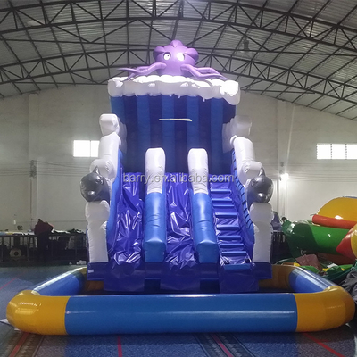 Impresión inflable el 18ft doble residencial de Digitaces de los toboganes acuáticos del patio trasero