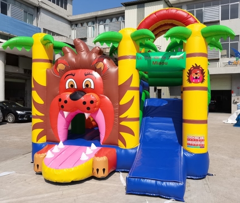 PVC Lion Jumping Castle For Kids animal inflable 5mLX5mWX4mH
