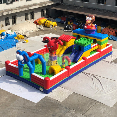 Modifique a los niños para requisitos particulares ventilan el parque de atracciones inflable del tema de la historieta de la gorila 20mL*10mW*4mH