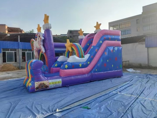 Diapositiva inflable del parque de Paly del castillo del anuncio publicitario de los niños que despide