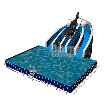 Piscina rectangular al aire libre del patio trasero con el material de la lona del Pvc de 0.9m m