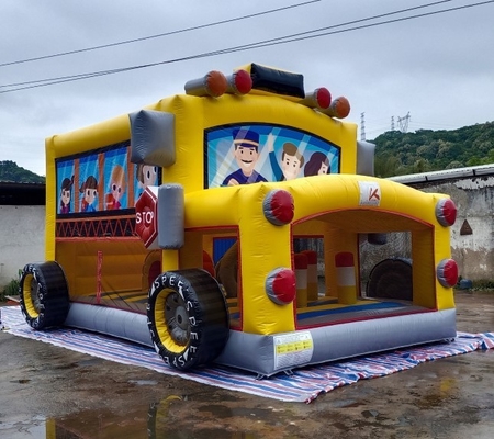 Casa de salto 7mL*5mW*4mH de la gorila inflable del autobús escolar